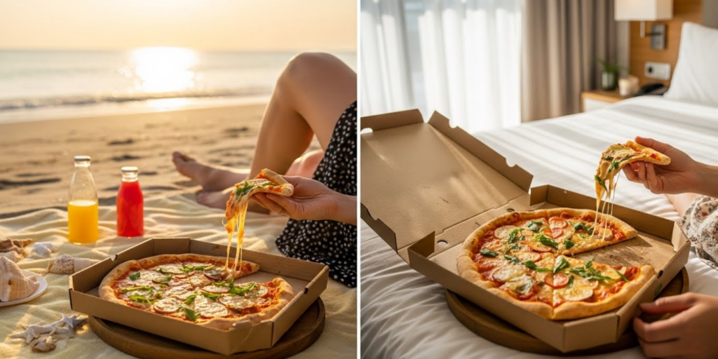 Pizza para Levar_ Quando Quer Conforto no Quarto ou na Areia